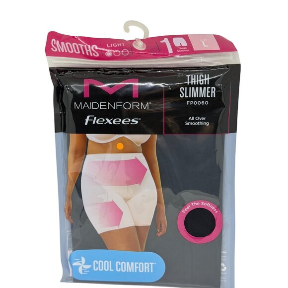 NWT Maidenform Flexees Thigh Slimmer FP0060 Large Black Light Control Smoothing - Picture 2 of 3